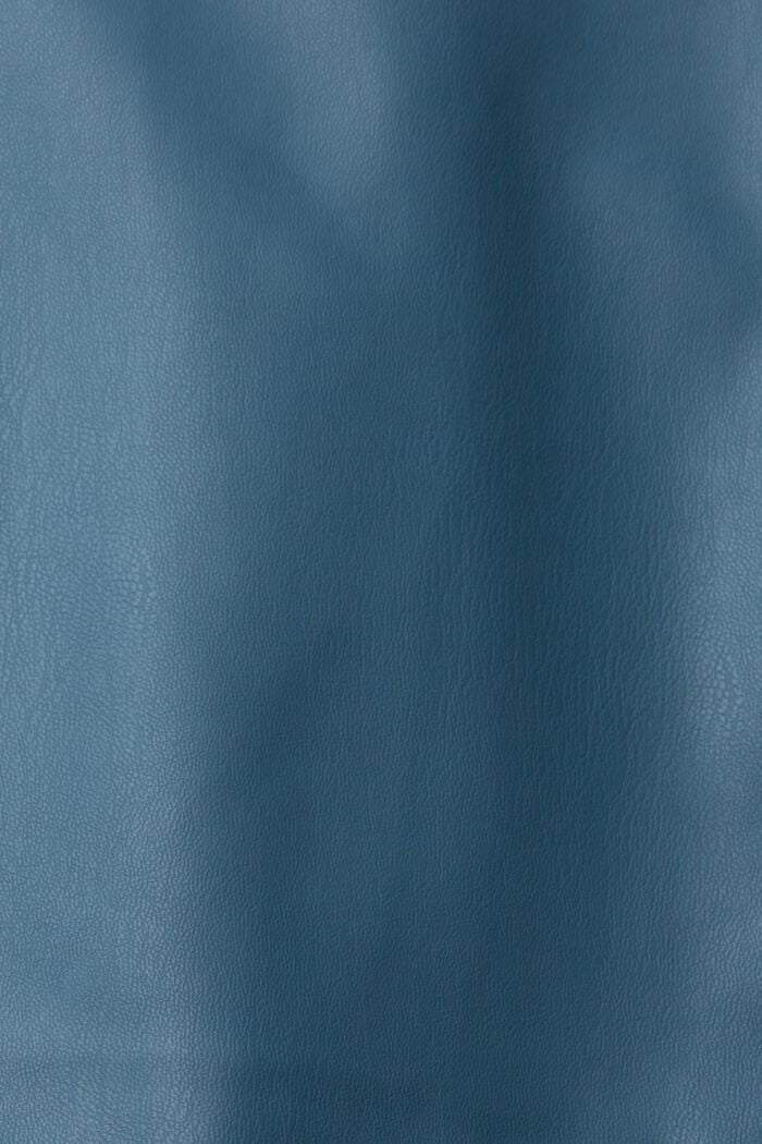 Minirok in leerlook, PETROL BLUE, detail image number 5