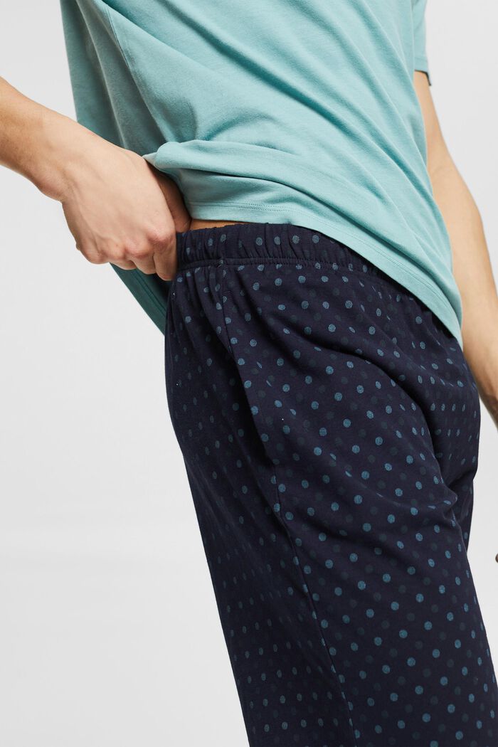 Katoenen pyjama met korte broek, TEAL GREEN, detail image number 3