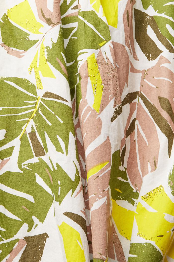 Overhemd met tropische bladerprint, LIGHT BEIGE, detail image number 4