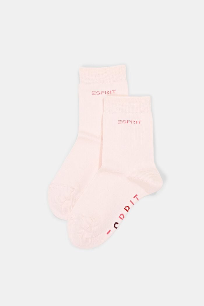 Set van 2 paar sokken met logo, van een mix van biologisch katoen, ORCHID, detail image number 0