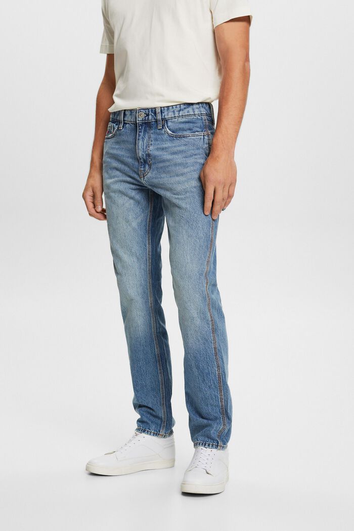 Mid rise straight carpenter jeans, BLUE BLEACHED, detail image number 0