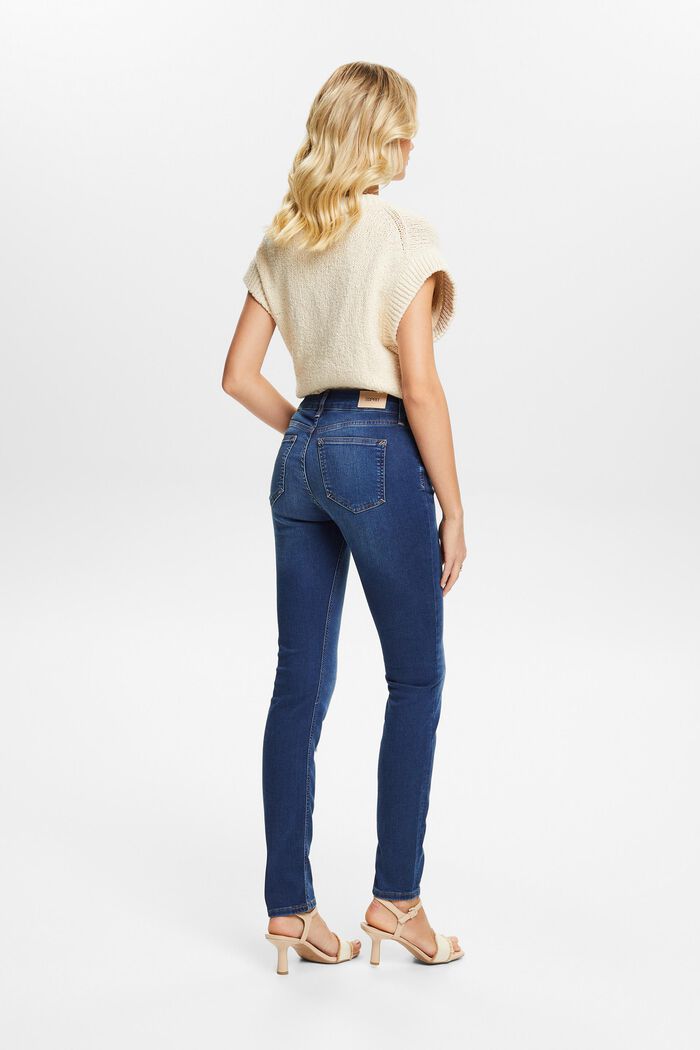 Slim fit jeans met middelhoge taille, BLUE DARK WASHED, detail image number 2