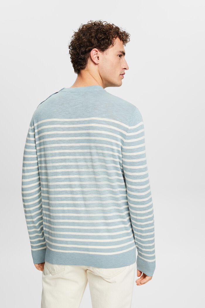 Gestreepte sweater van katoen en linnen, LIGHT BLUE, detail image number 2