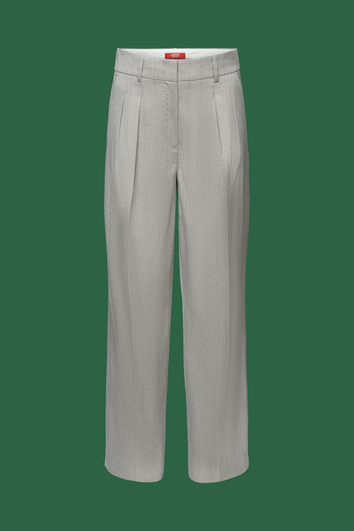 Glinsterende broek met wijde pijpen en fijne strepen, MEDIUM GREY, detail image number 6