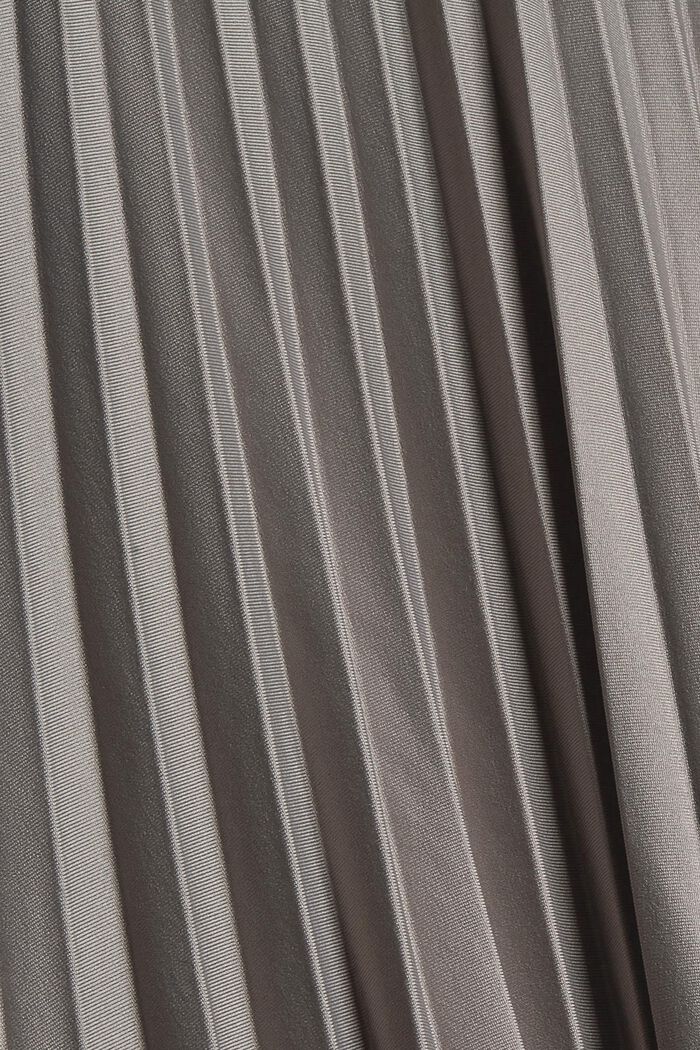 Plooirok in midilengte met elastische band, GUNMETAL, detail image number 4