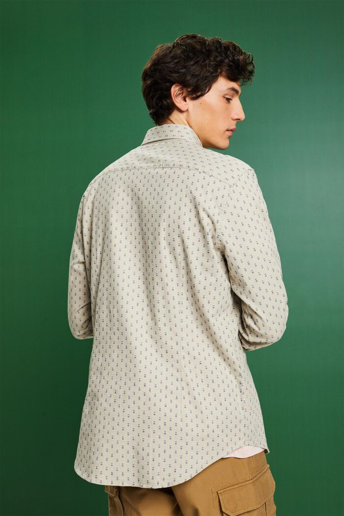 Twill overhemd met motief en smal model, PASTEL GREY, detail image number 2