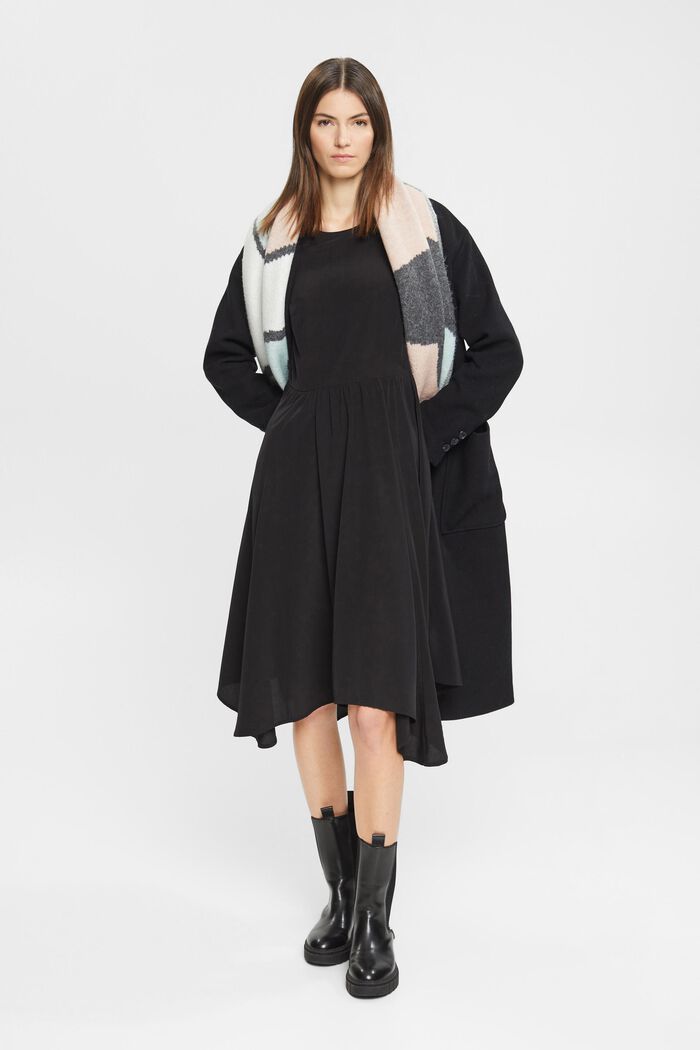 Midi-jurk met lange mouwen, BLACK, detail image number 1