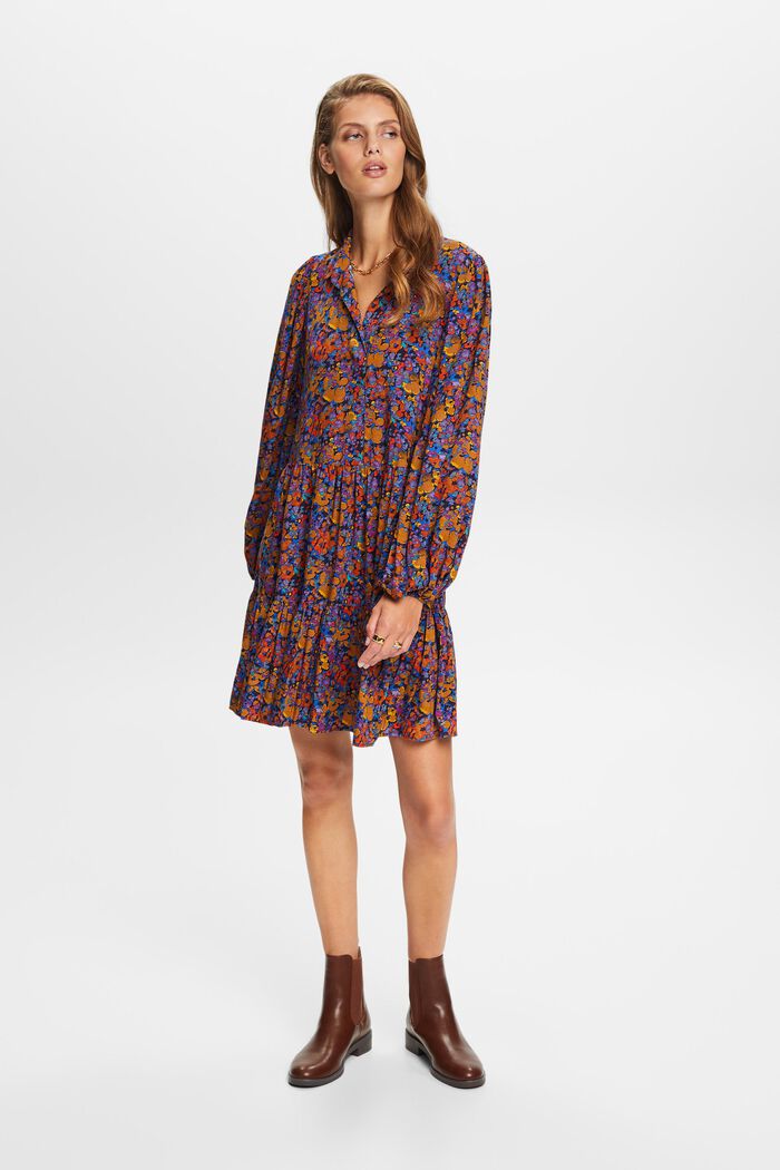 Mini-jurk met print, LENZING™ ECOVERO™, NAVY, detail image number 4