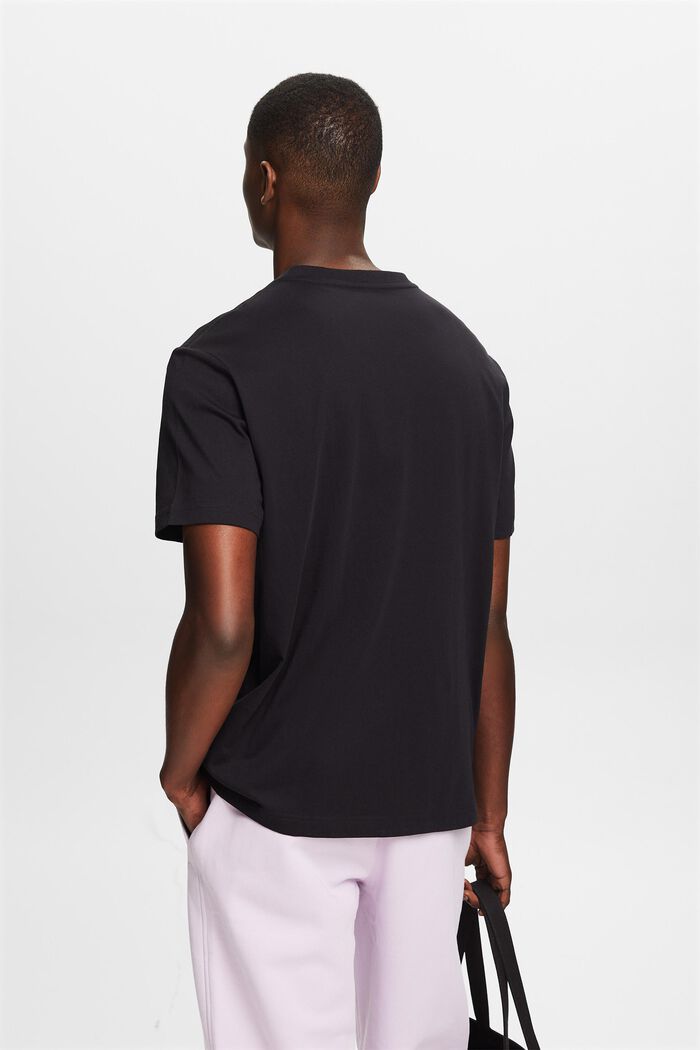 T-shirt met V-hals van organic cotton, BLACK, detail image number 2