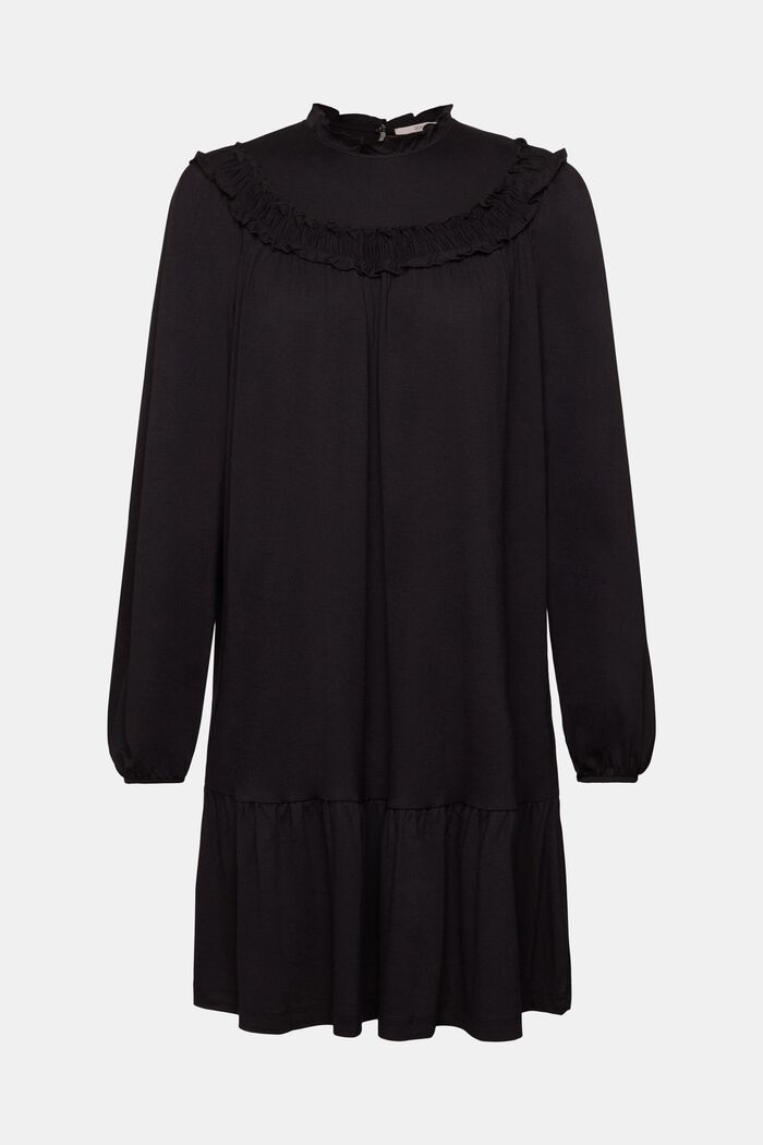 Gebreide mini-jurk, LENZING™ ECOVERO™, BLACK, detail image number 6