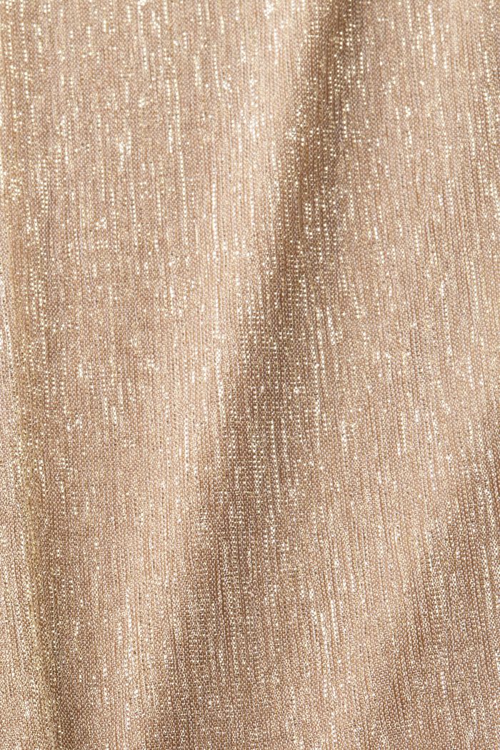 Glinsterende mesh jurk met gedrapeerde taille, DUSTY NUDE, detail image number 5