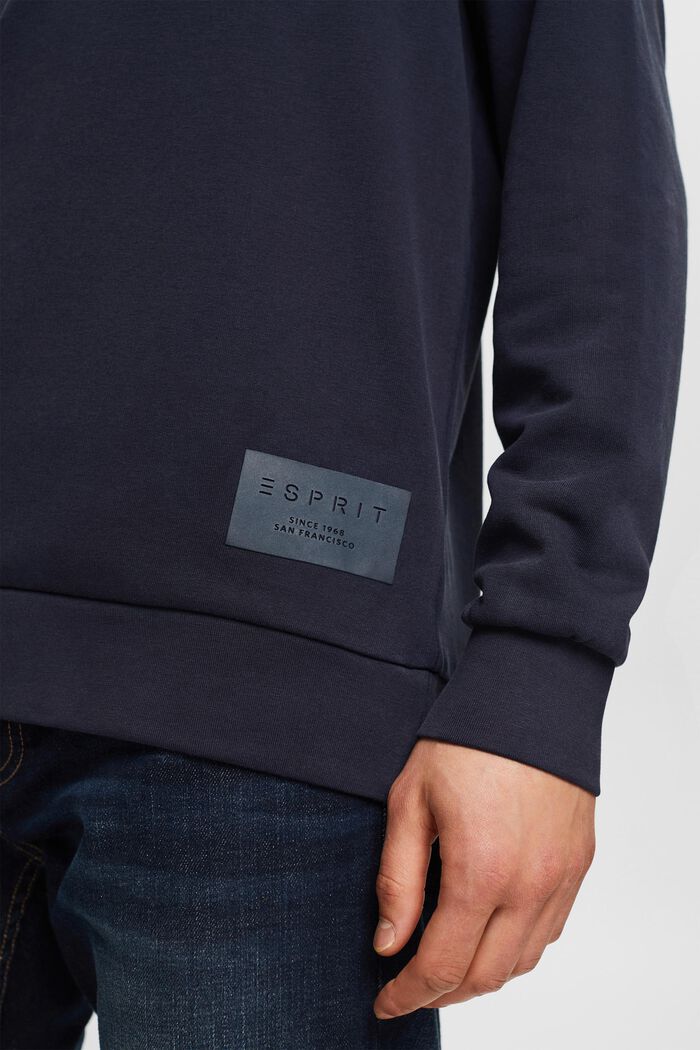 Gerecycled: sweatshirt met label, NAVY, detail image number 5