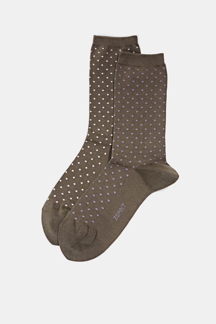 2 paar sokken van een mix met biologisch katoen, MILITARY, detail image number 0