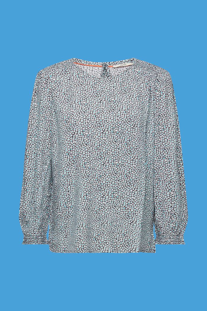 Gebloemde blouse met 3/4-mouwen, NAVY, detail image number 6