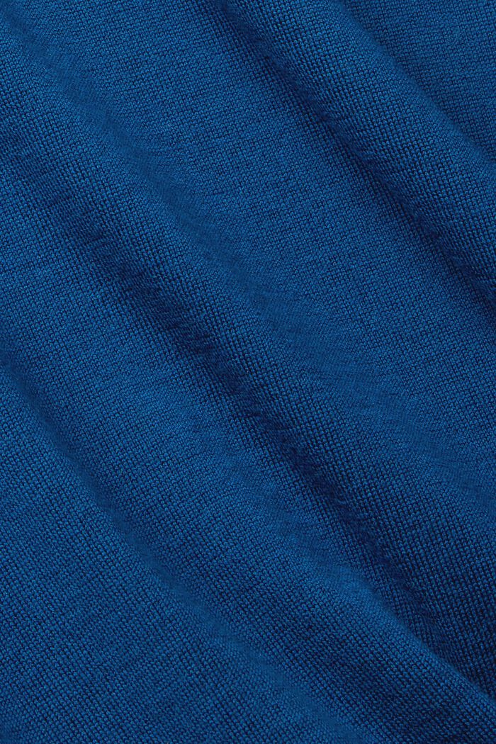 Gebreide wollen trui, PETROL BLUE, detail image number 1