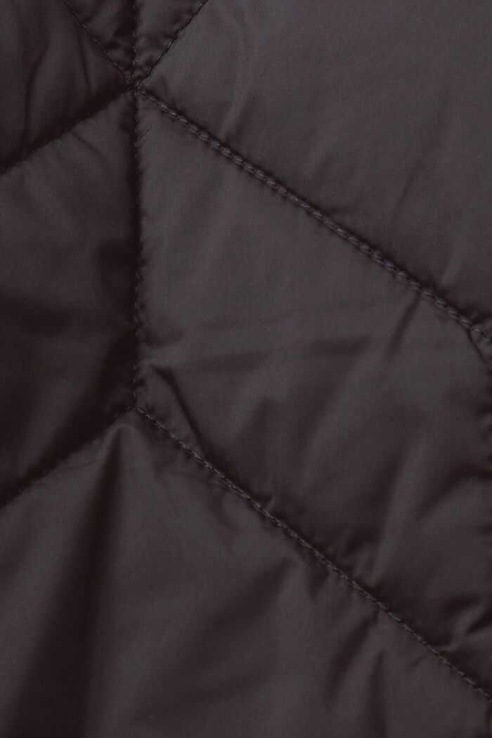 Gerecycled: gewatteerde jas met teddy voering, BLACK, detail image number 5