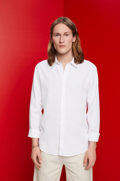 Shirt met slim fit, WHITE, overview