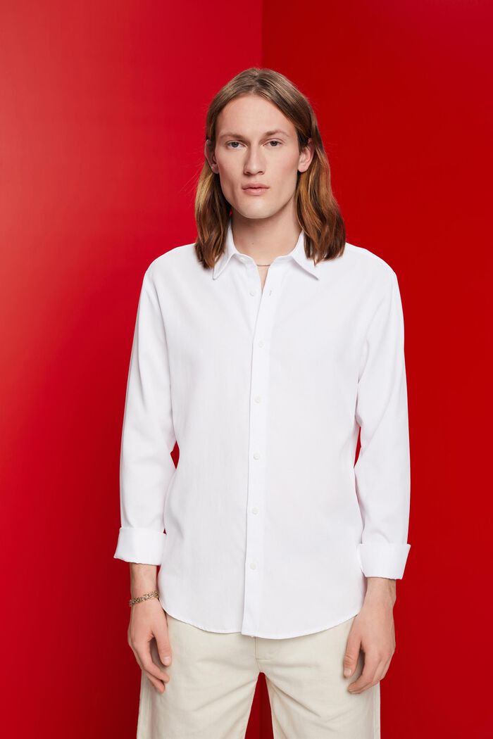 Shirt met slim fit, WHITE, detail image number 0