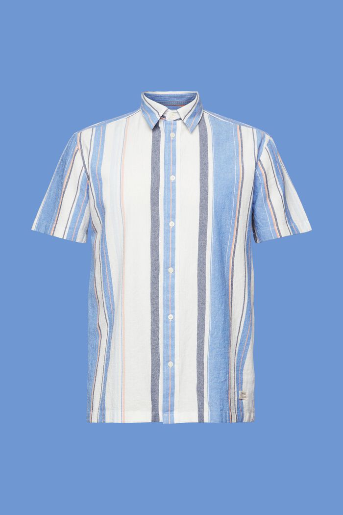 Overhemd met korte mouwen en strepen, 100% katoen, BRIGHT BLUE, detail image number 6