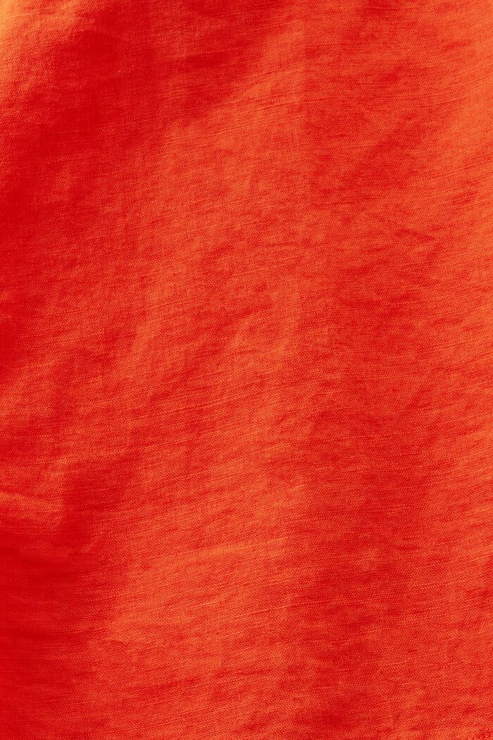 Katoen-linnen overhemdblouse, BRIGHT ORANGE, detail image number 5