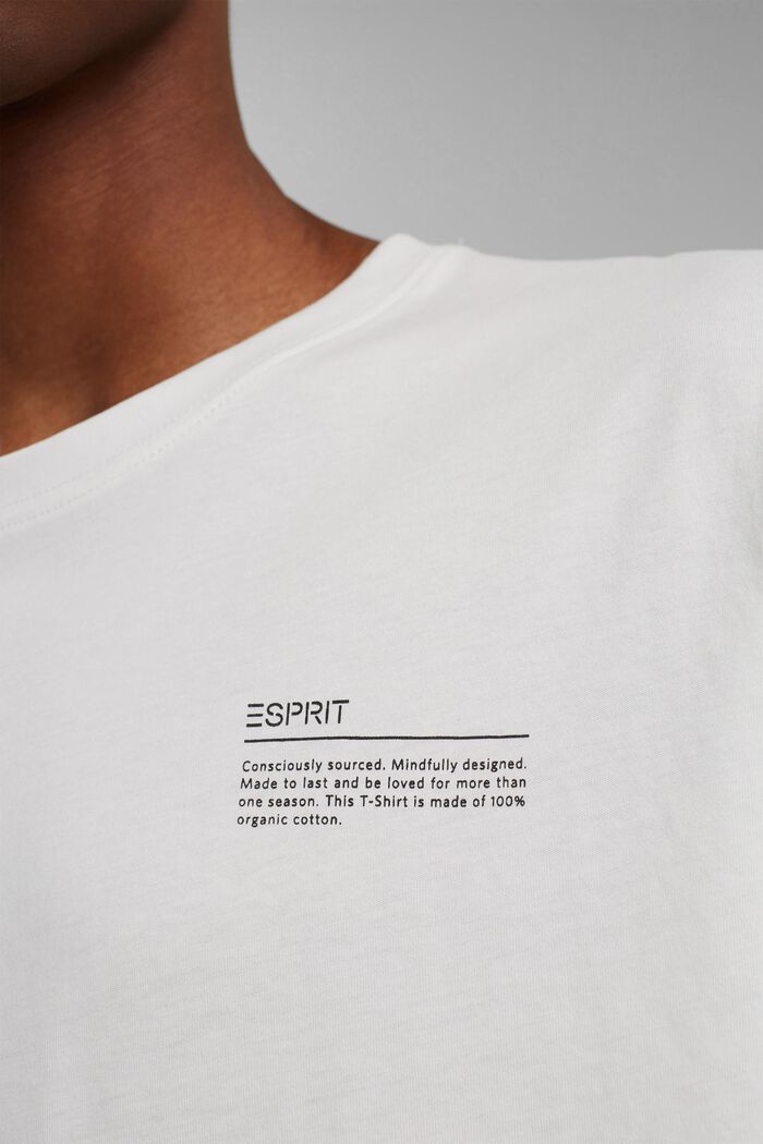 Jersey T-shirt met print, 100% biologisch katoen, OFF WHITE, detail image number 6