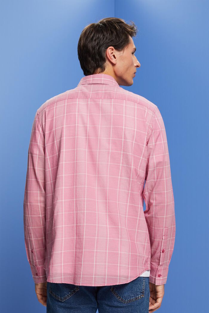 Licht, geruit overhemd, 100% katoen, DARK PINK, detail image number 3