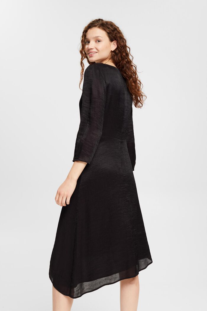 Midi-jurk met asymmetrische zoom, BLACK, detail image number 3
