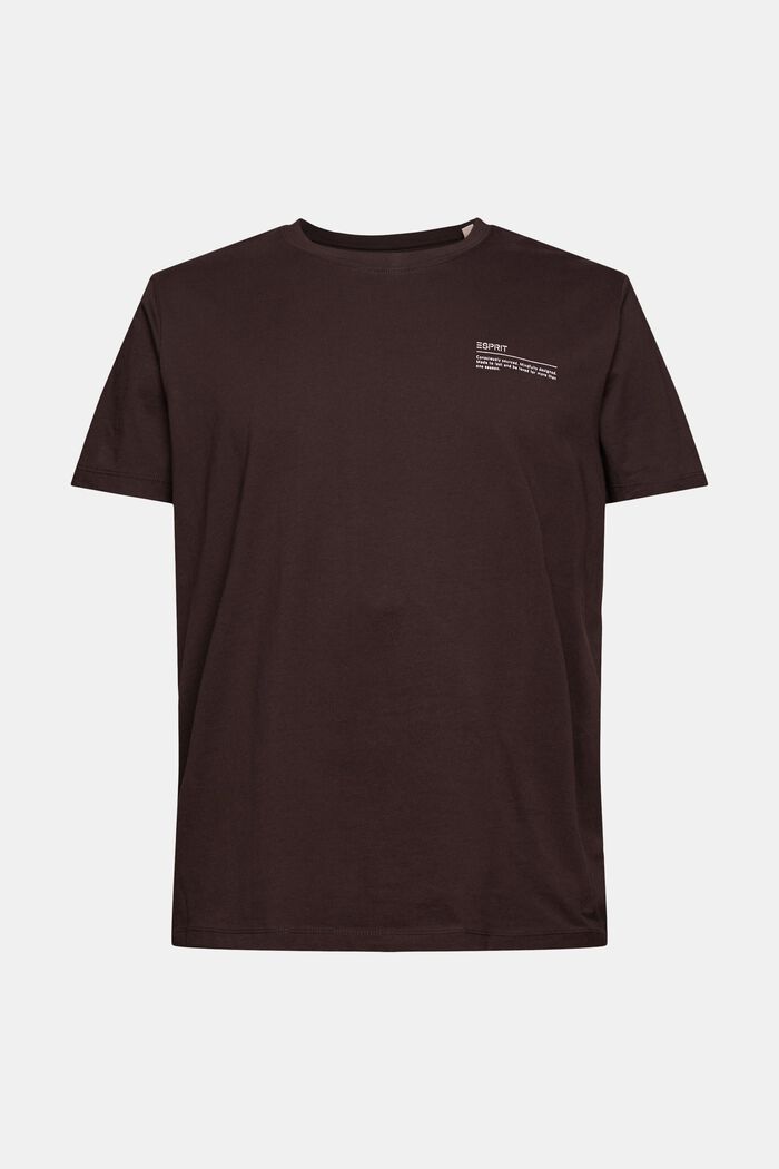 Jersey T-shirt met print, 100% biologisch katoen, DARK BROWN, detail image number 6