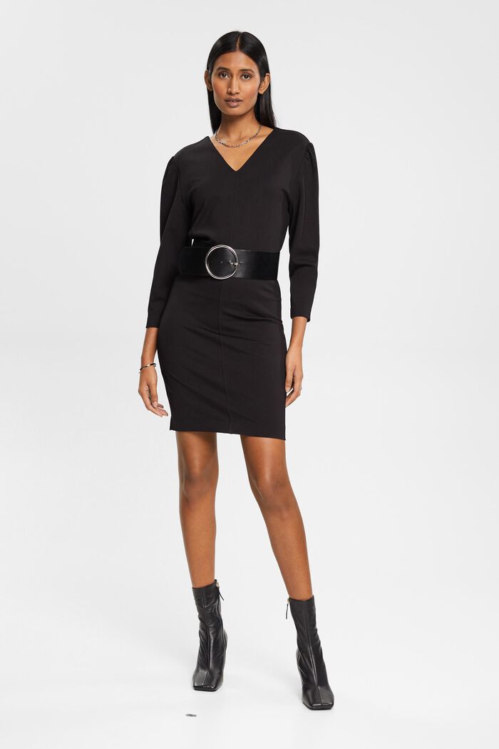 Mini-jurk met V-hals, BLACK, detail image number 5