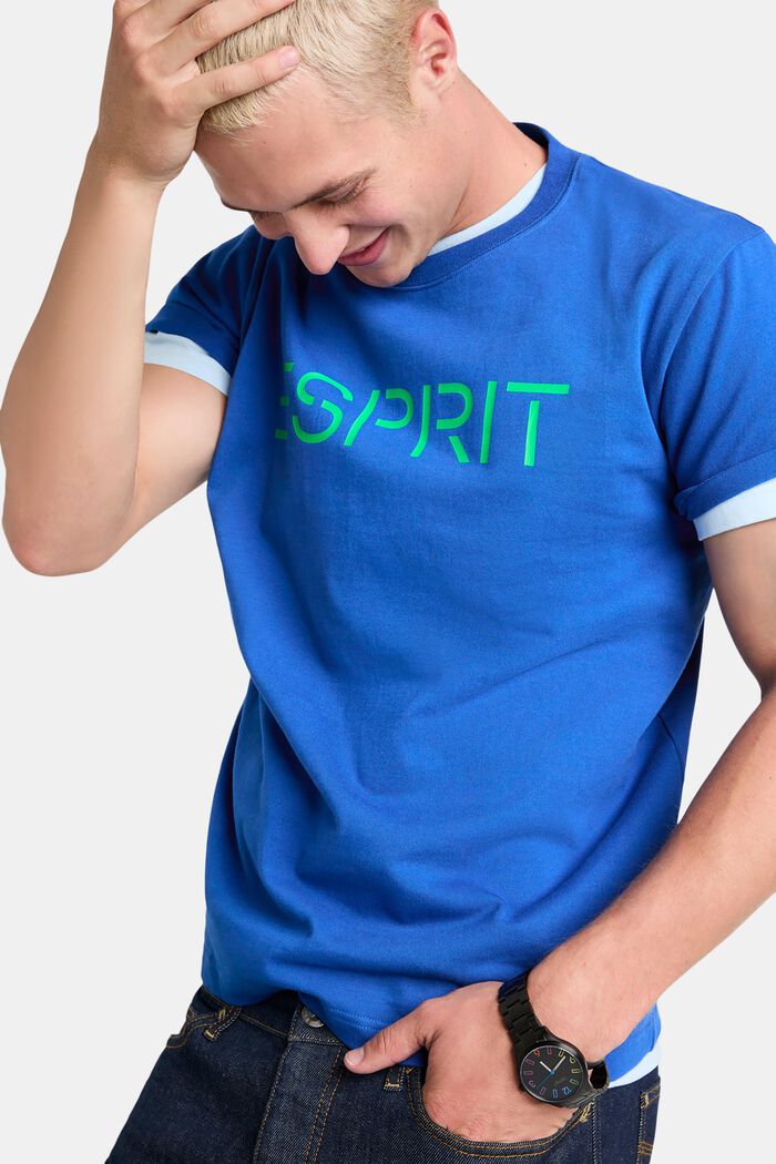 Uniseks T-shirt van katoen-jersey met logo, BRIGHT BLUE, detail image number 5