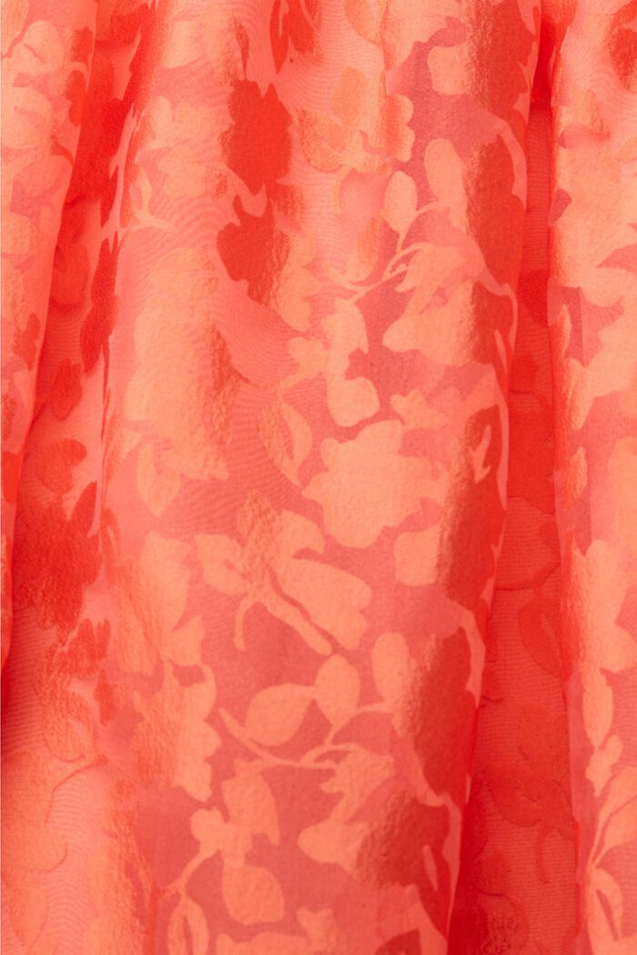 Gerecycled: jurk van tule met bloemetjesmotief, CORAL ORANGE, detail image number 4