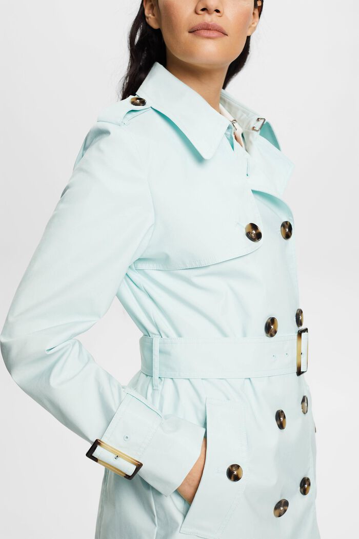 Double-breasted trenchcoat, LIGHT AQUA GREEN, detail image number 2