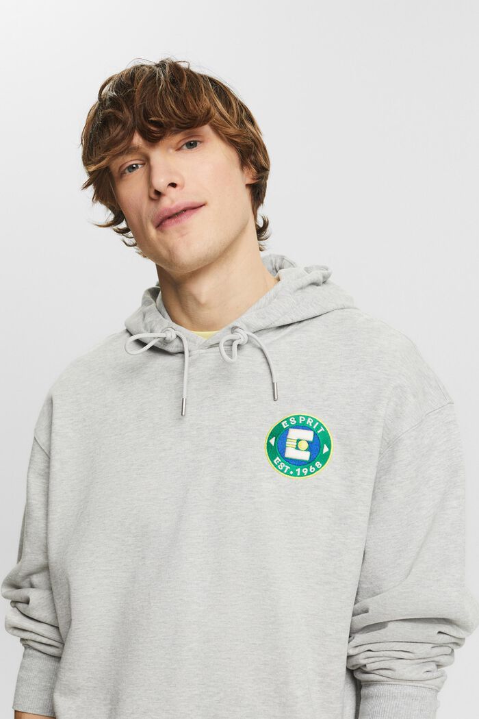Katoenen hoodie met logo, LIGHT GREY, detail image number 3