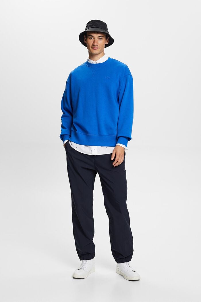 Sweatshirt met logoborduursel, BRIGHT BLUE, detail image number 1