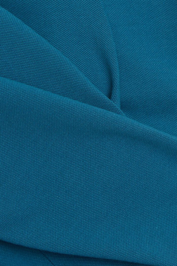 Piqué poloshirt van 100% biologisch katoen, PETROL BLUE, detail image number 5