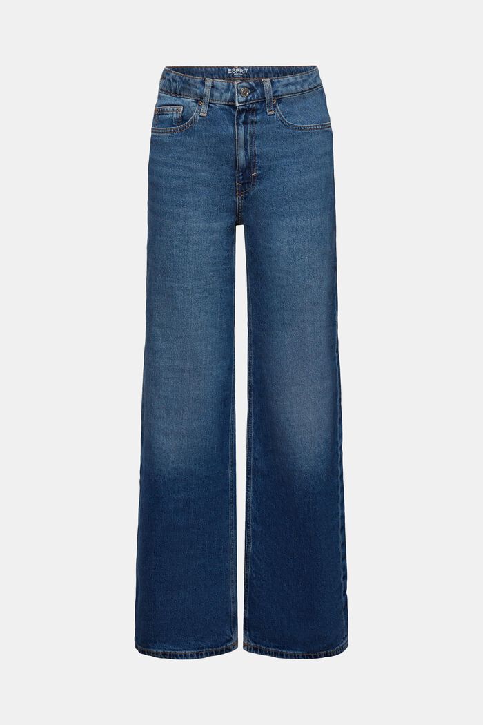 Retro jeans met wijde pijpen, BLUE MEDIUM WASHED, detail image number 7
