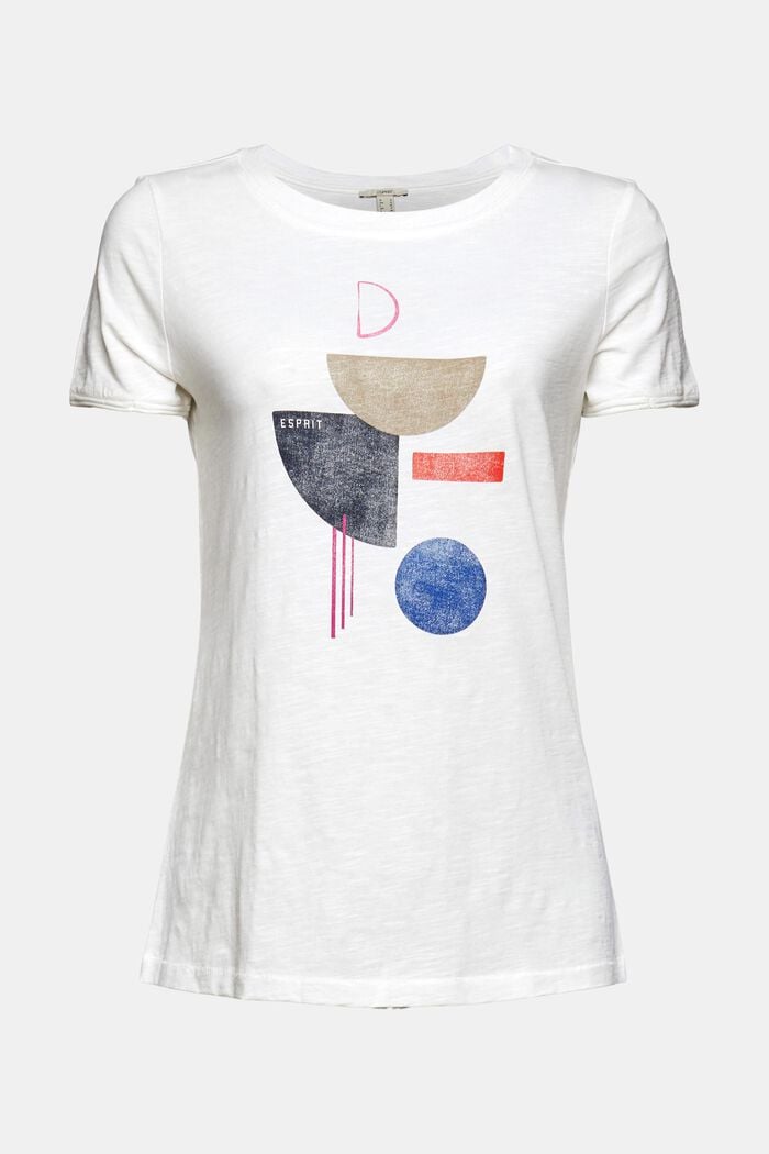 T-shirt met print, 100% organic cotton, OFF WHITE, detail image number 5