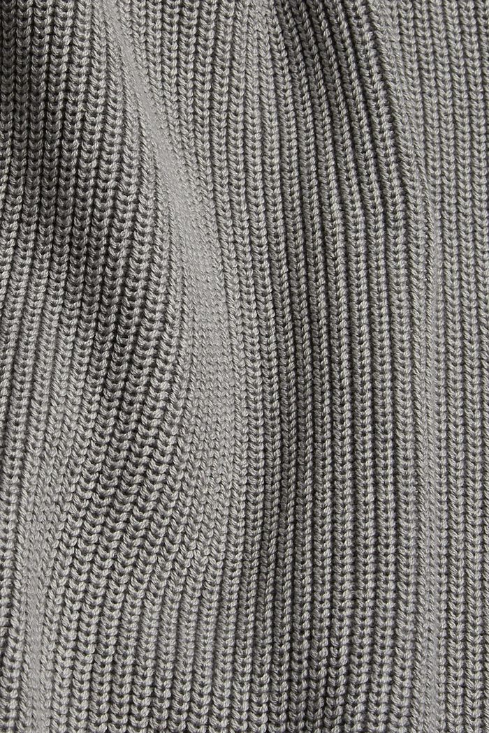 Lange trui van een katoenmix, MEDIUM GREY, detail image number 4