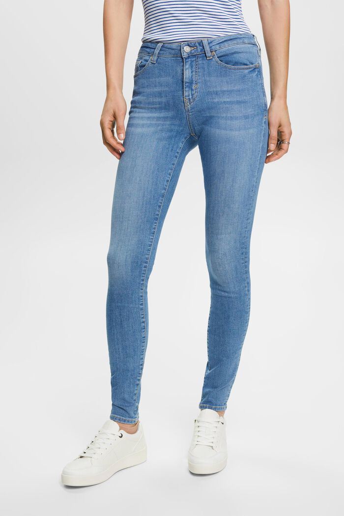 Skinny jeans van duurzaam katoen, BLUE LIGHT WASHED, detail image number 0