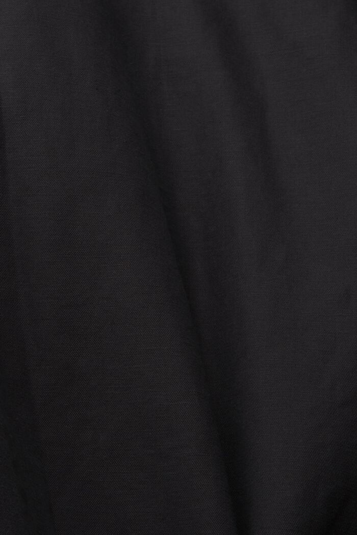 Van een linnenmix: oversized overhemd, BLACK, detail image number 4