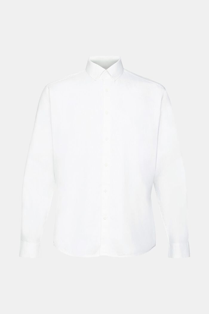Slim fit overhemd met buttondownkraag, OFF WHITE, detail image number 6