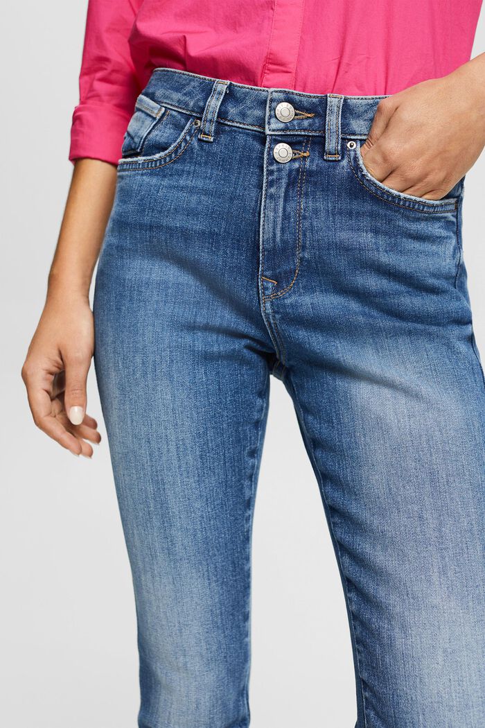 Jeans met dubbele knoop, organic cotton, BLUE MEDIUM WASHED, detail image number 2