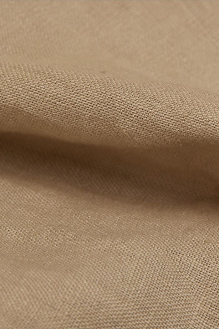 Buttendownoverhemd van 100% linnen, BEIGE, detail image number 4
