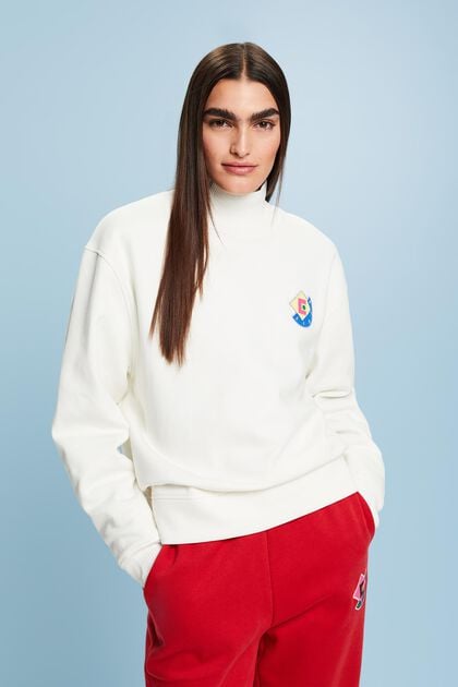 Sweatshirt met opstaande kraag en logo