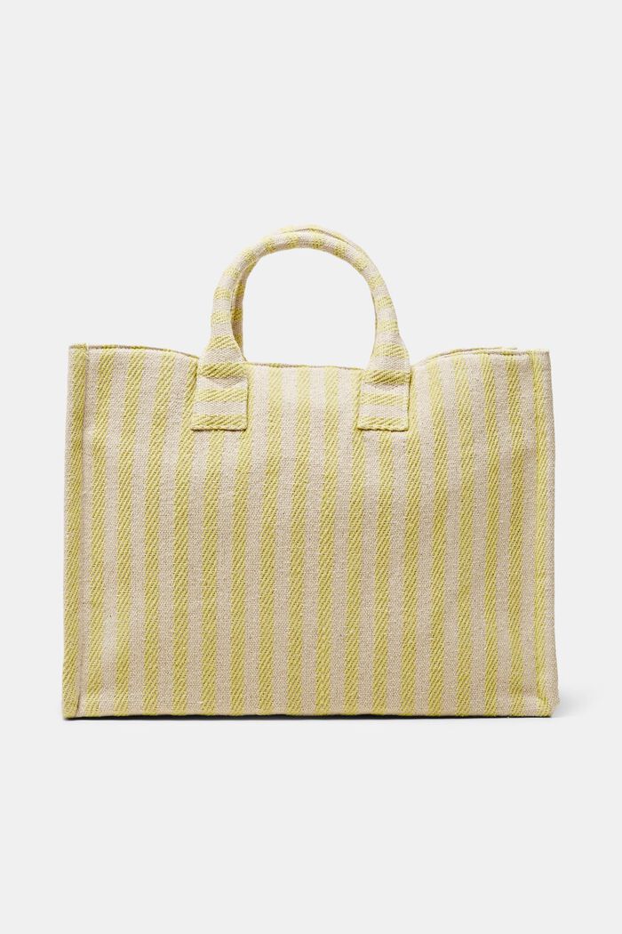 Gestreepte shopper, LIME YELLOW, detail image number 0