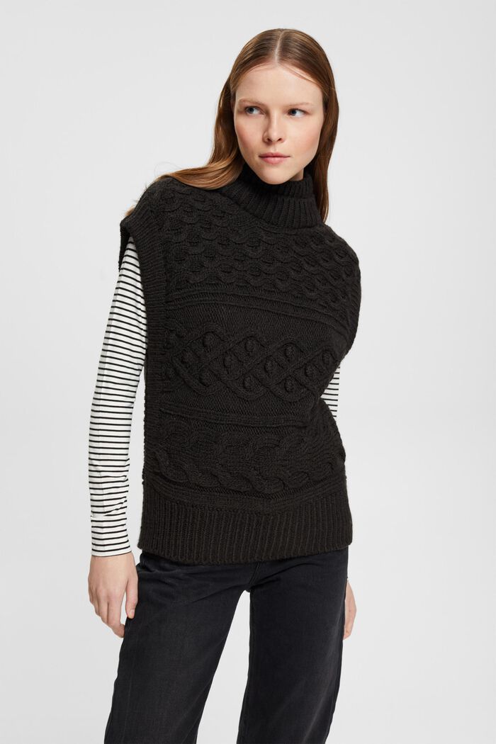 Sweaters, BLACK, detail image number 1