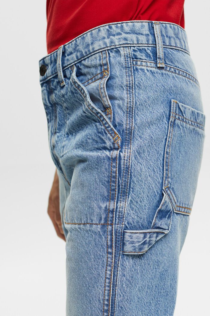 Mid rise straight carpenter jeans, BLUE LIGHT WASHED, detail image number 4