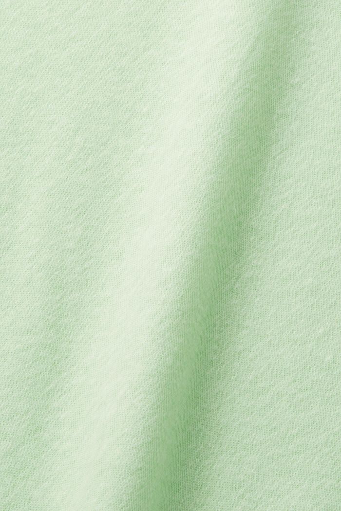 T-shirt van een mix van katoen en linnen, CITRUS GREEN, detail image number 4