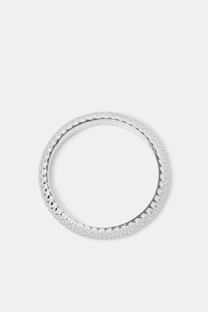 Gestructureerde ring van sterlingzilver, SILVER, detail image number 0