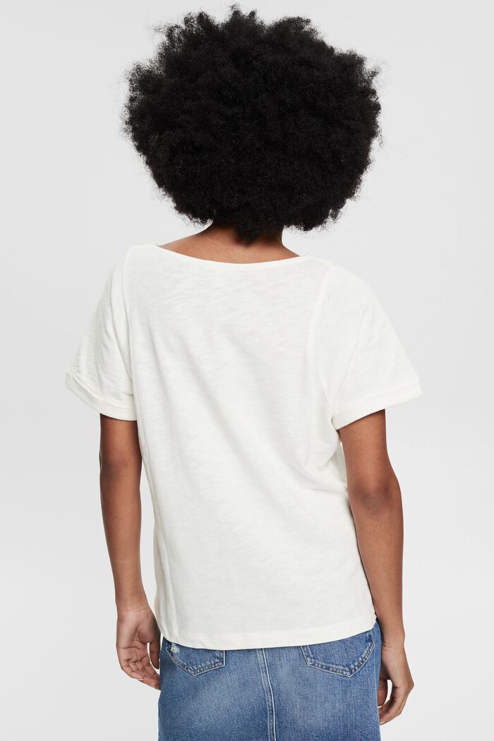 T-shirt met knopen, 100% katoen, OFF WHITE, detail image number 3